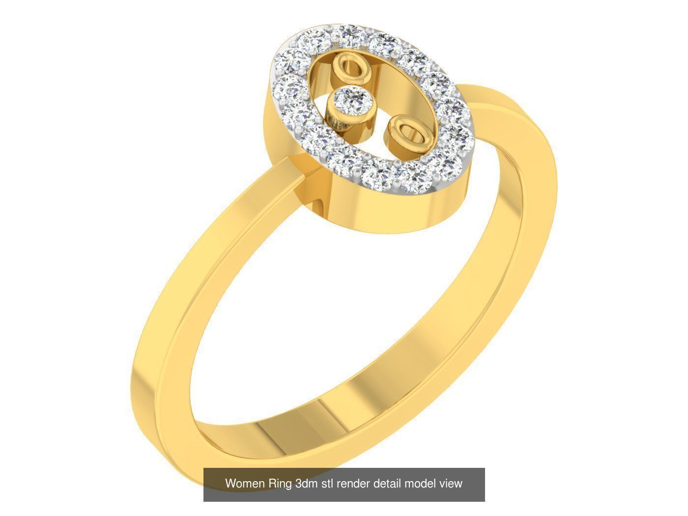100 Women Band Ring 3dm stl render detail model view 3D Model Collection_40