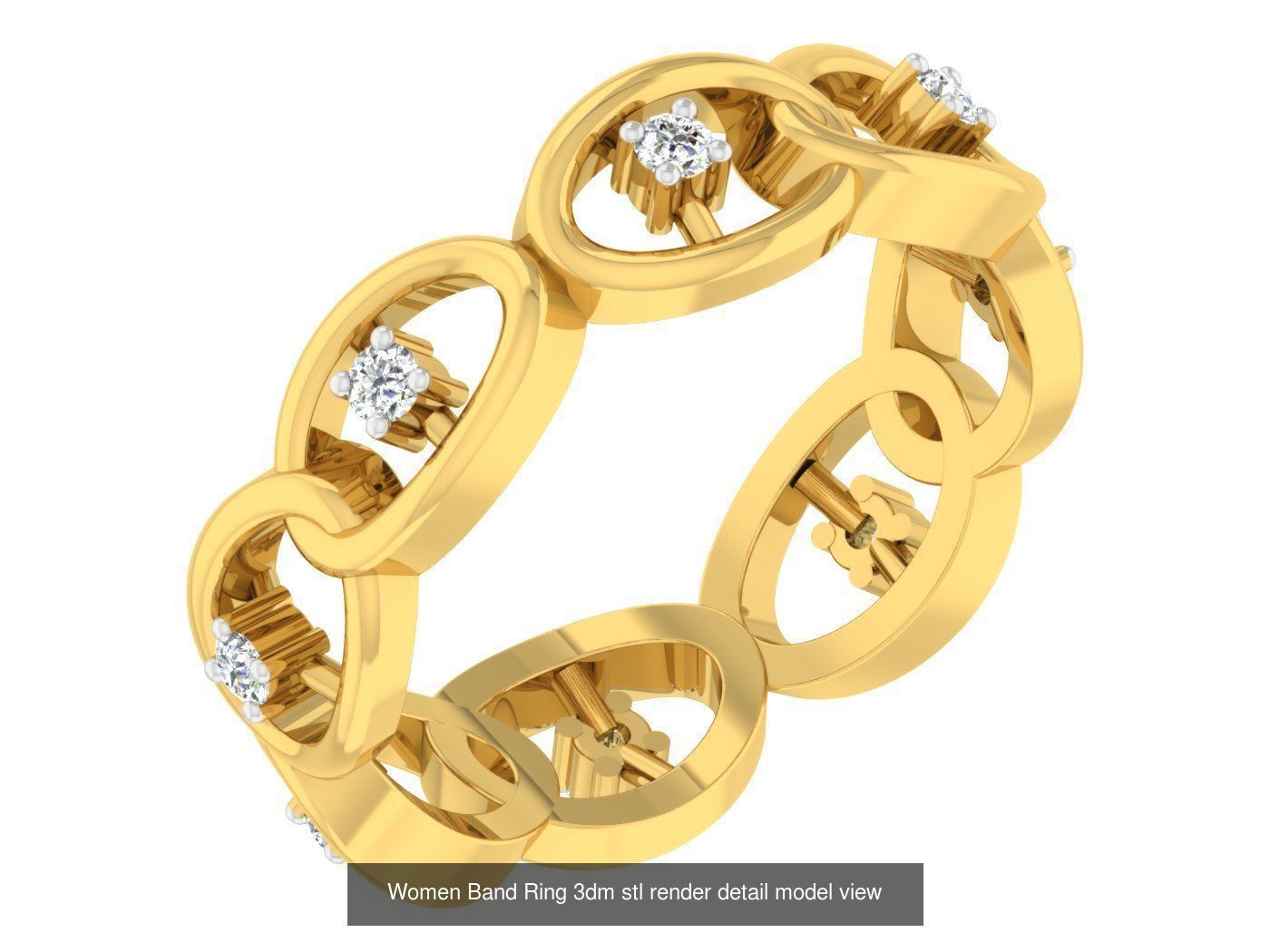 100 Women Band Ring 3dm stl render detail model view 3D Model Collection_82