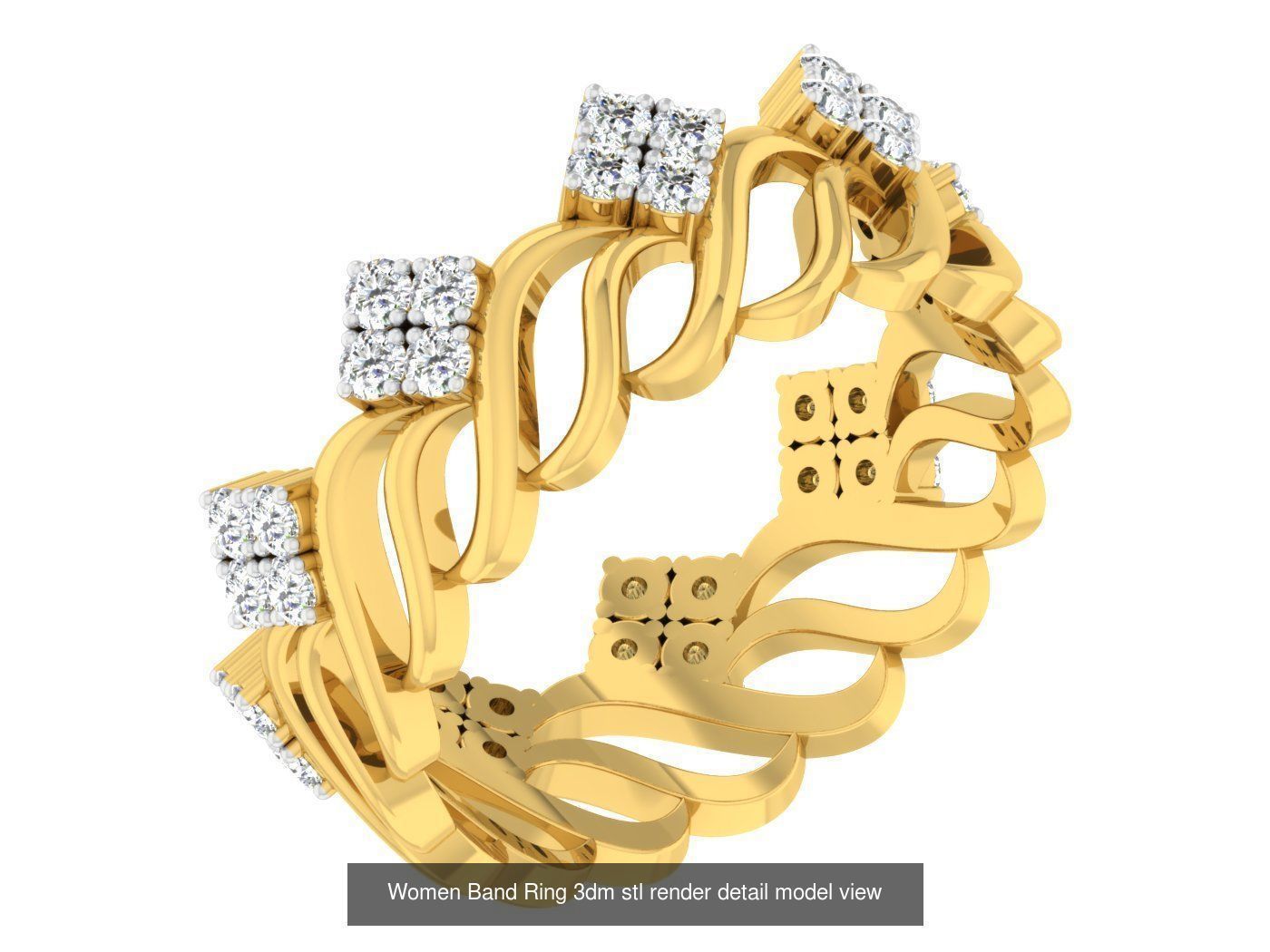100 Women Band Ring 3dm stl render detail model view 3D Model Collection_93