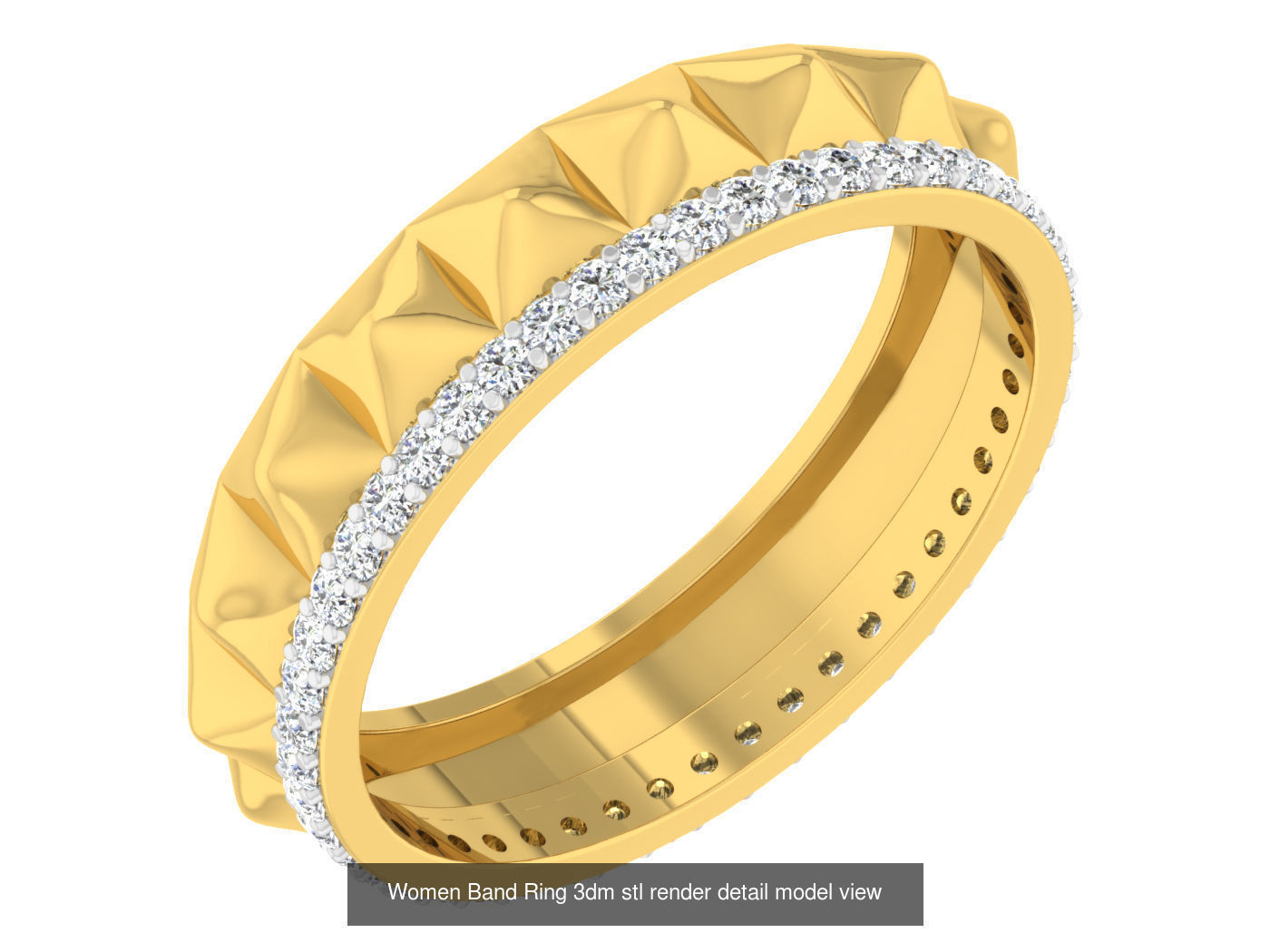 100 Women Band Ring 3dm stl render detail model view 3D Model Collection_101