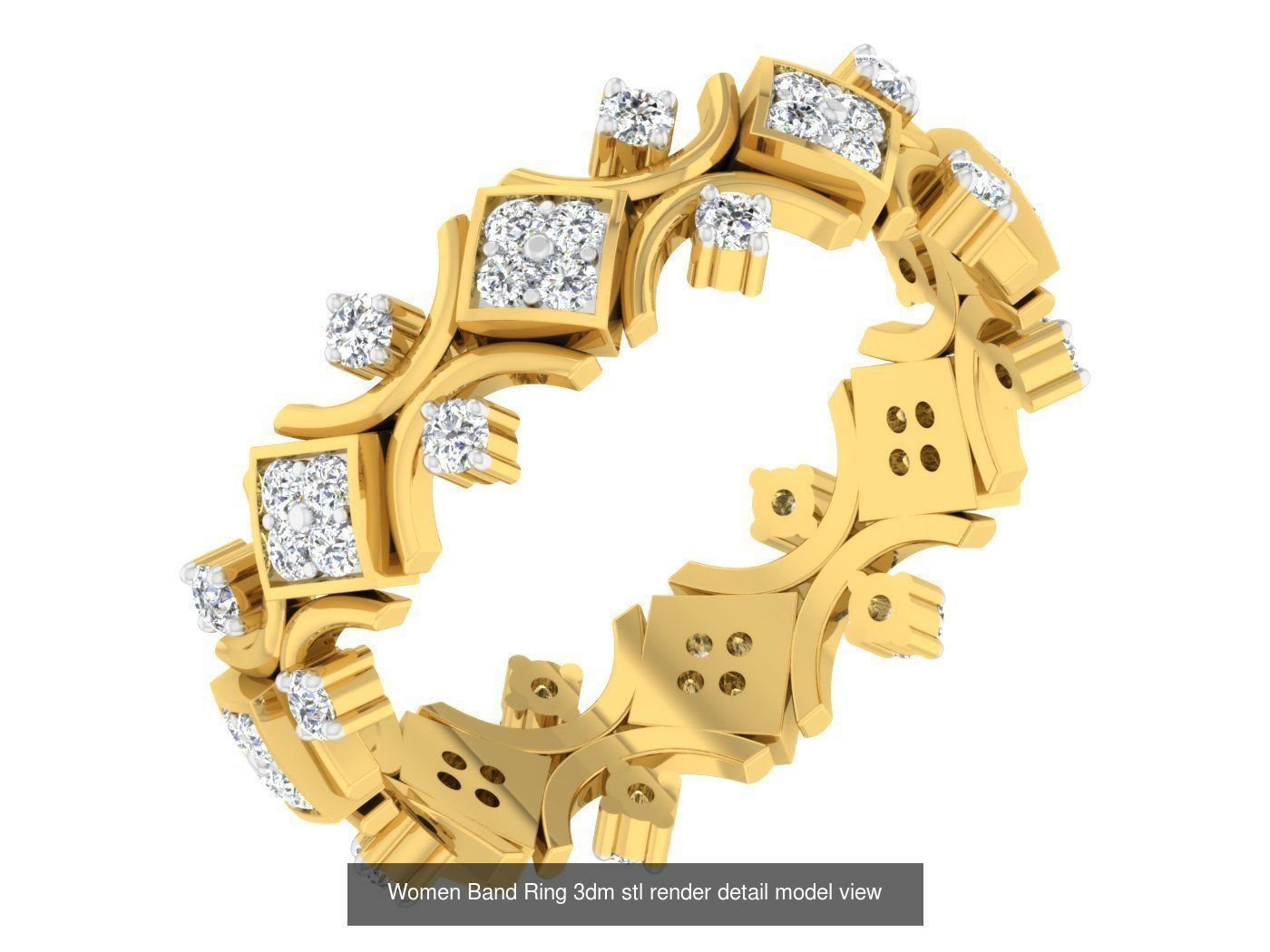 100 Women Band Ring 3dm stl render detail model view 3D Model Collection_50