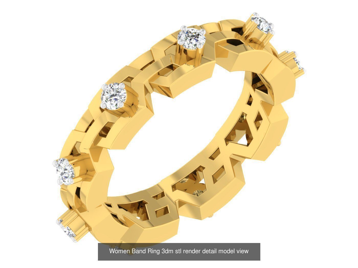 100 Women Band Ring 3dm stl render detail model view 3D Model Collection_26