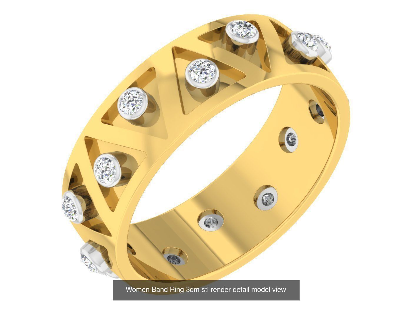 100 Women Band Ring 3dm stl render detail model view 3D Model Collection_97