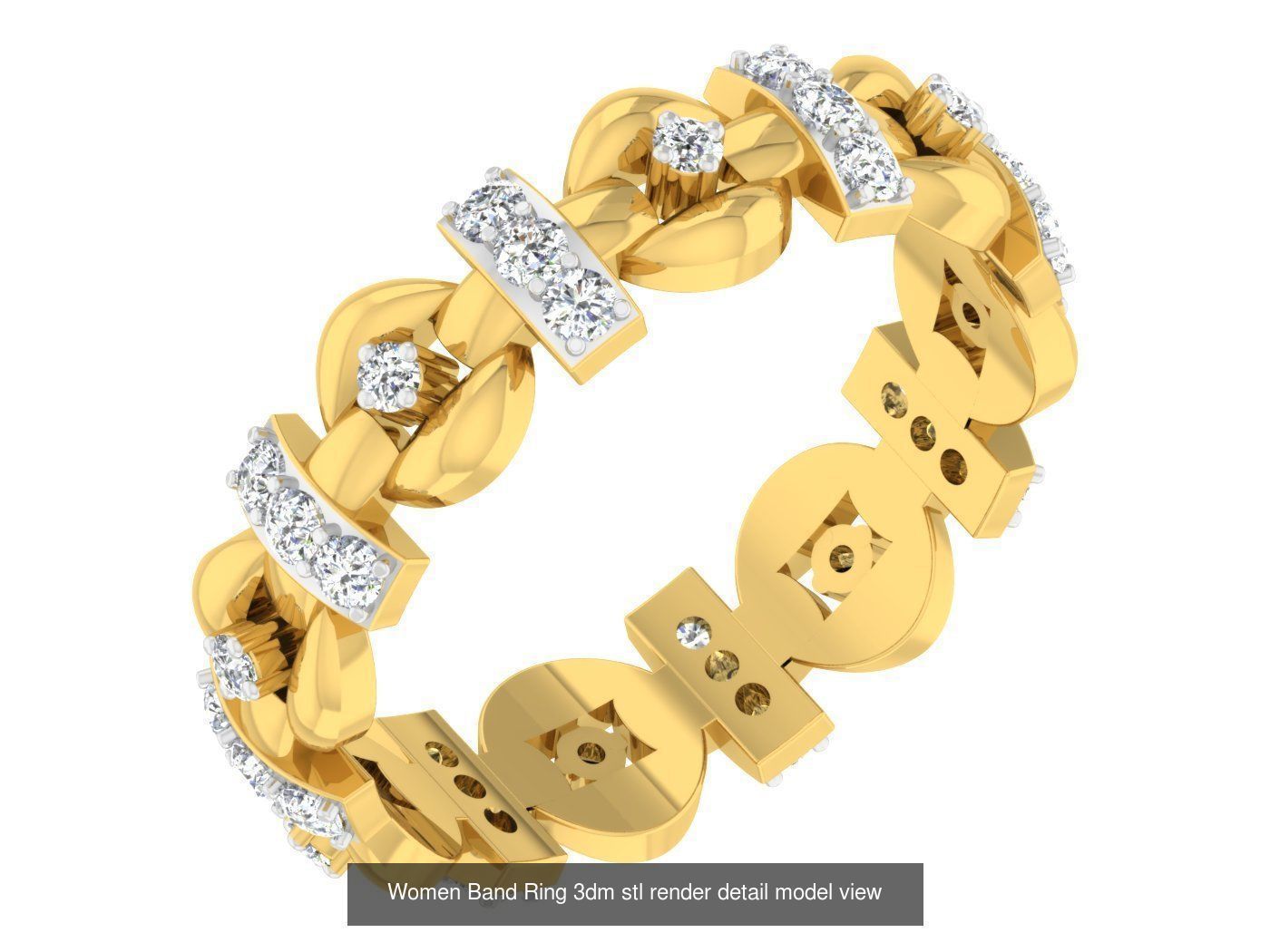 100 Women Band Ring 3dm stl render detail model view 3D Model Collection_45