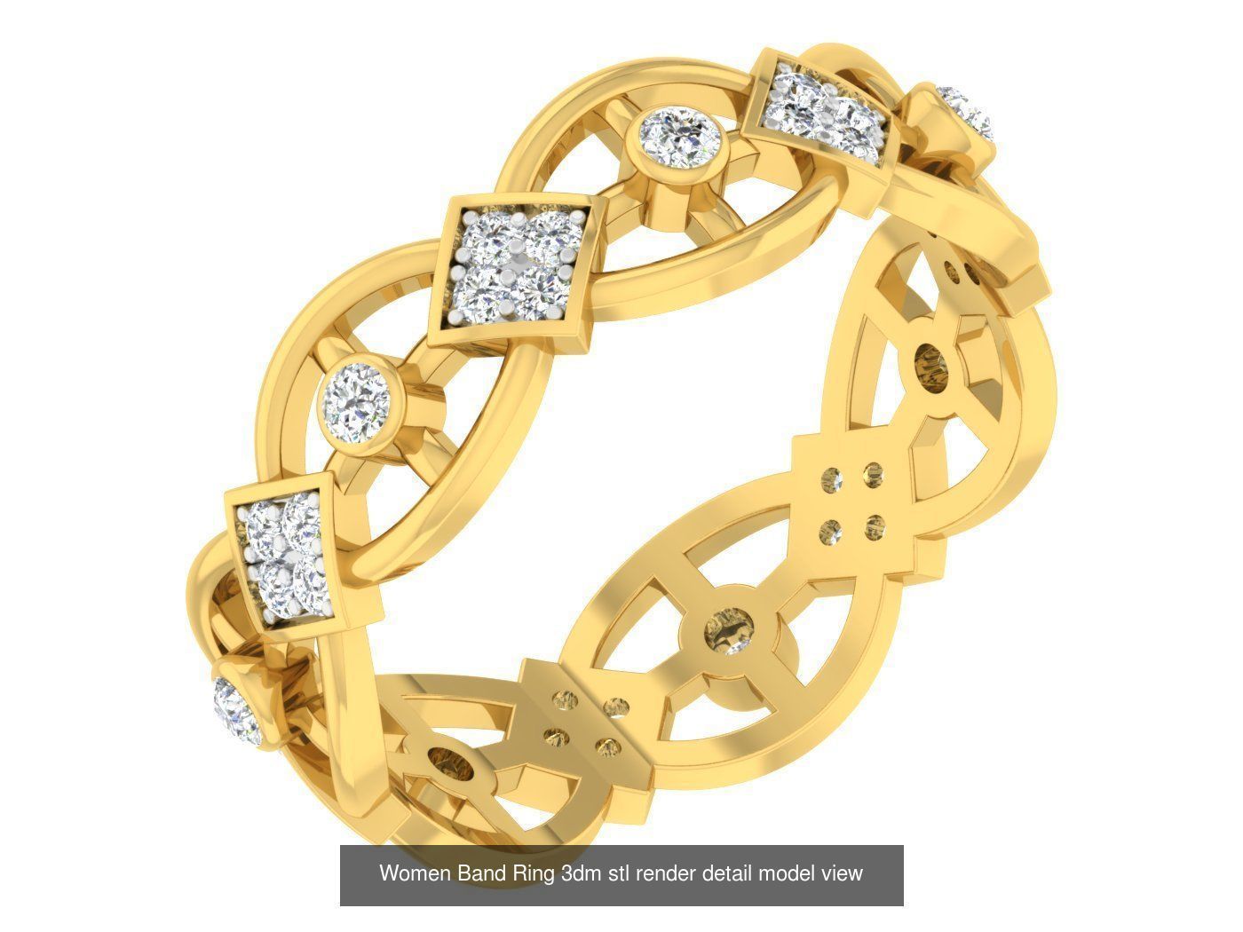 100 Women Band Ring 3dm stl render detail model view 3D Model Collection_66