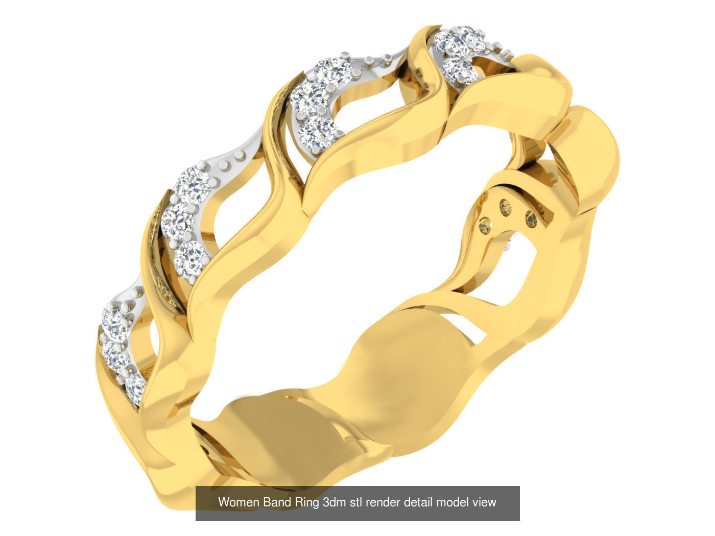 100 Women Band Ring 3dm stl render detail model view 3D Model Collection_28