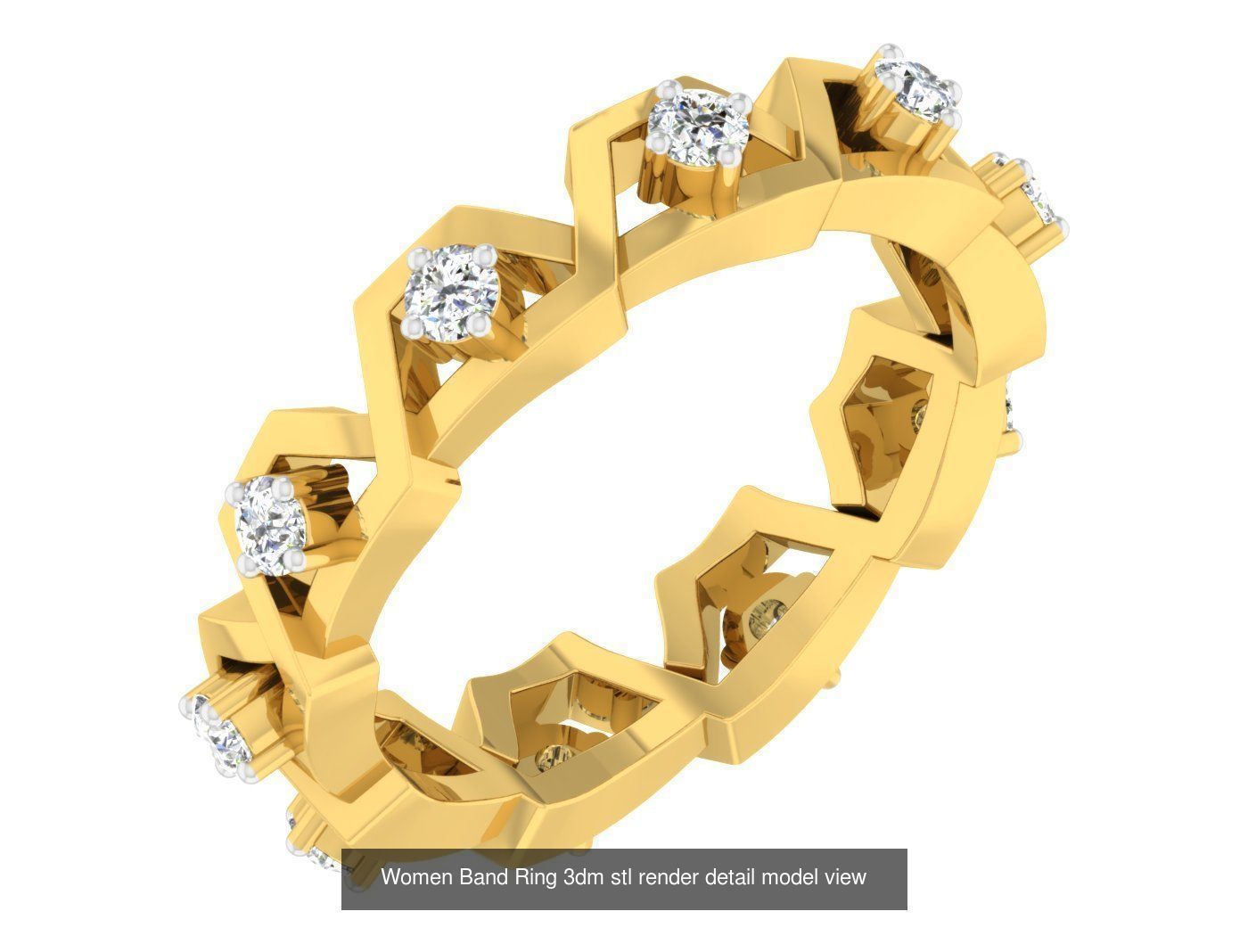 100 Women Band Ring 3dm stl render detail model view 3D Model Collection_24
