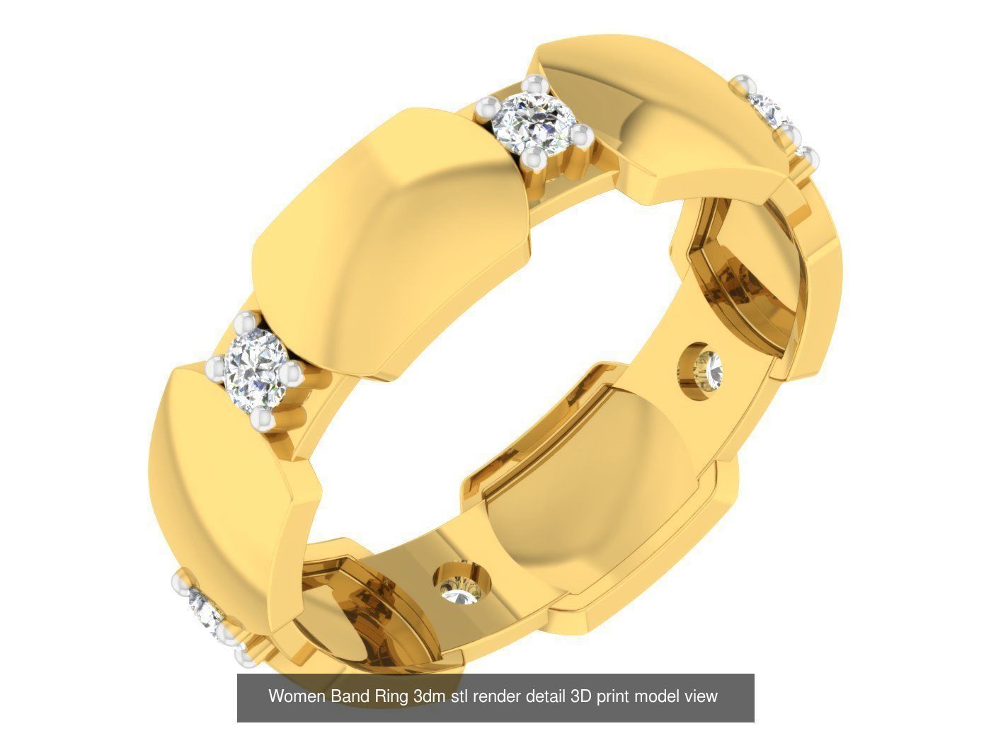 100 Women Band Ring 3dm stl render detail model view 3D Model Collection_15