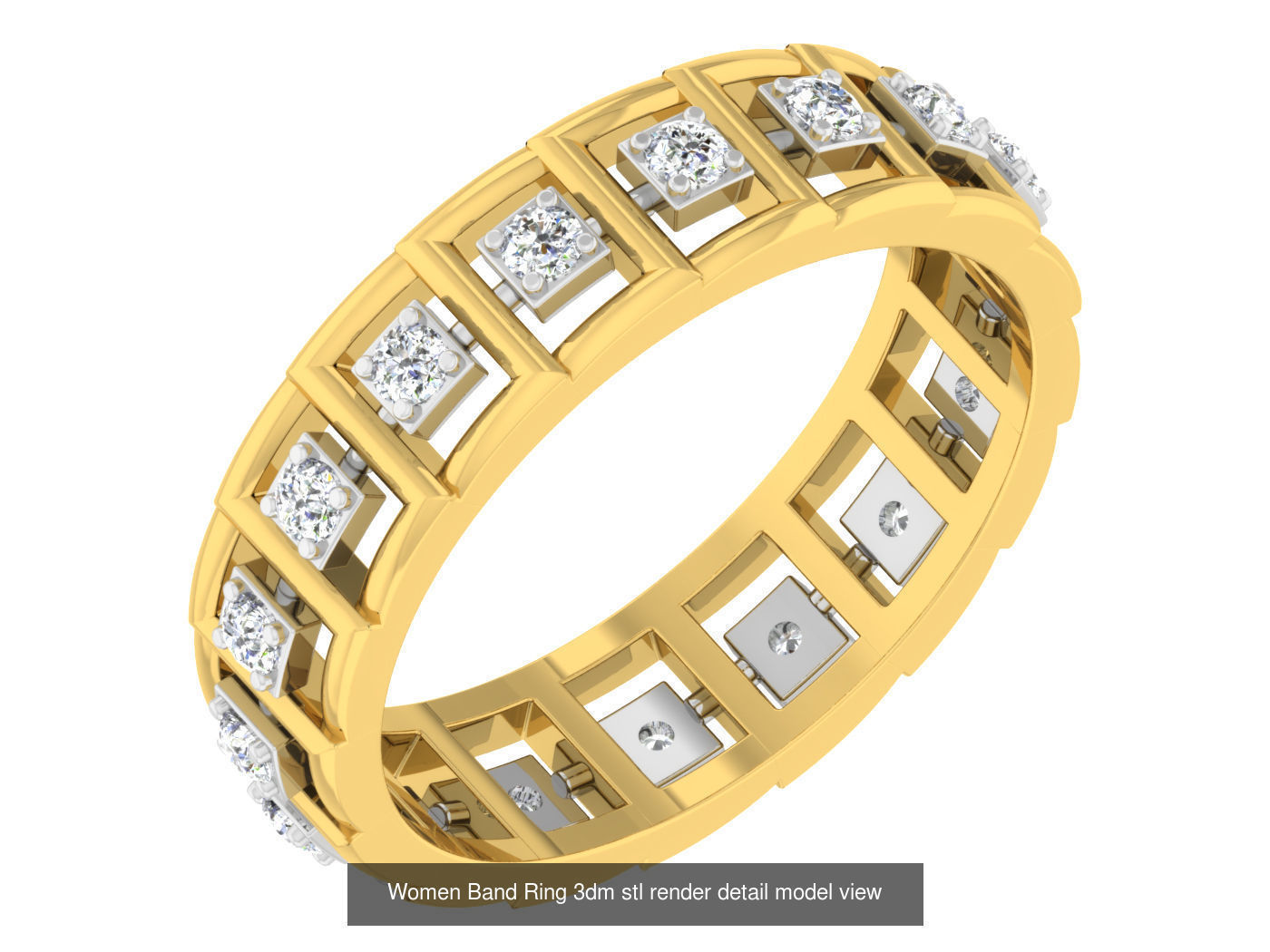 100 Women Band Ring 3dm stl render detail model view 3D Model Collection_77