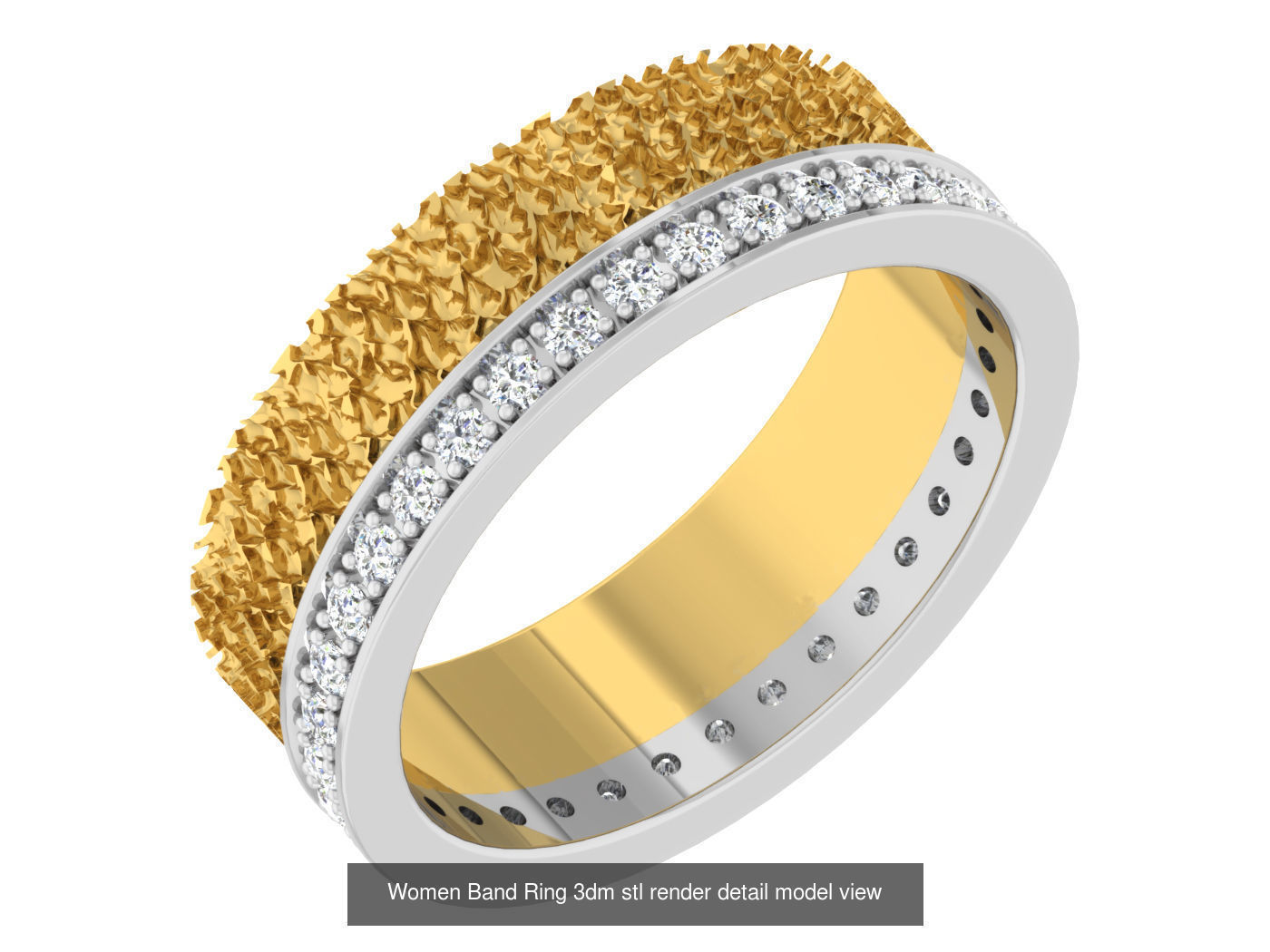100 Women Band Ring 3dm stl render detail model view 3D Model Collection_33