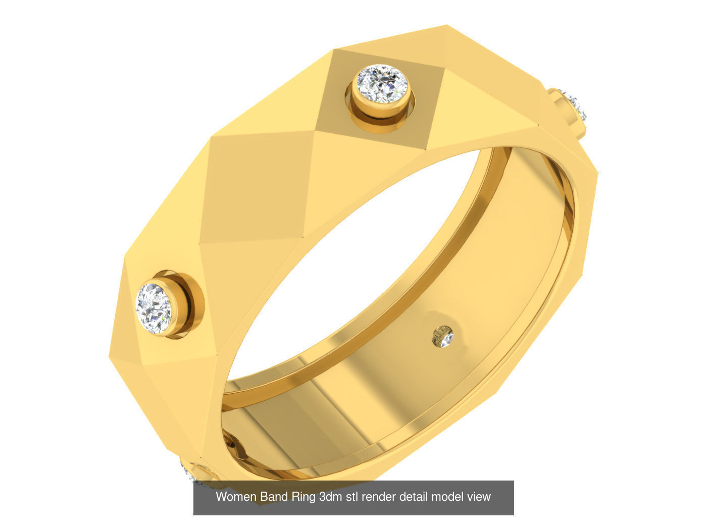 100 Women Band Ring 3dm stl render detail model view 3D Model Collection_112