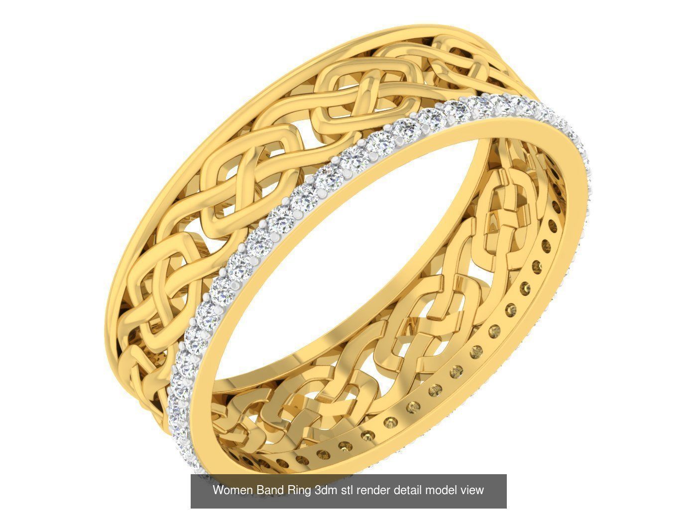 100 Women Band Ring 3dm stl render detail model view 3D Model Collection_109