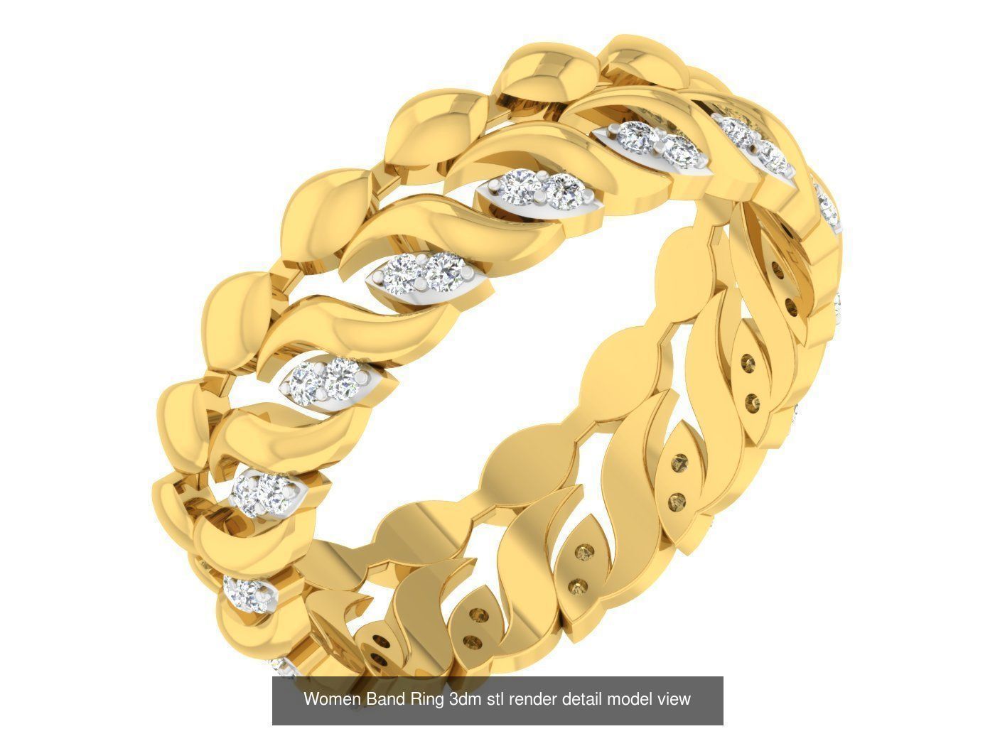100 Women Band Ring 3dm stl render detail model view 3D Model Collection_86