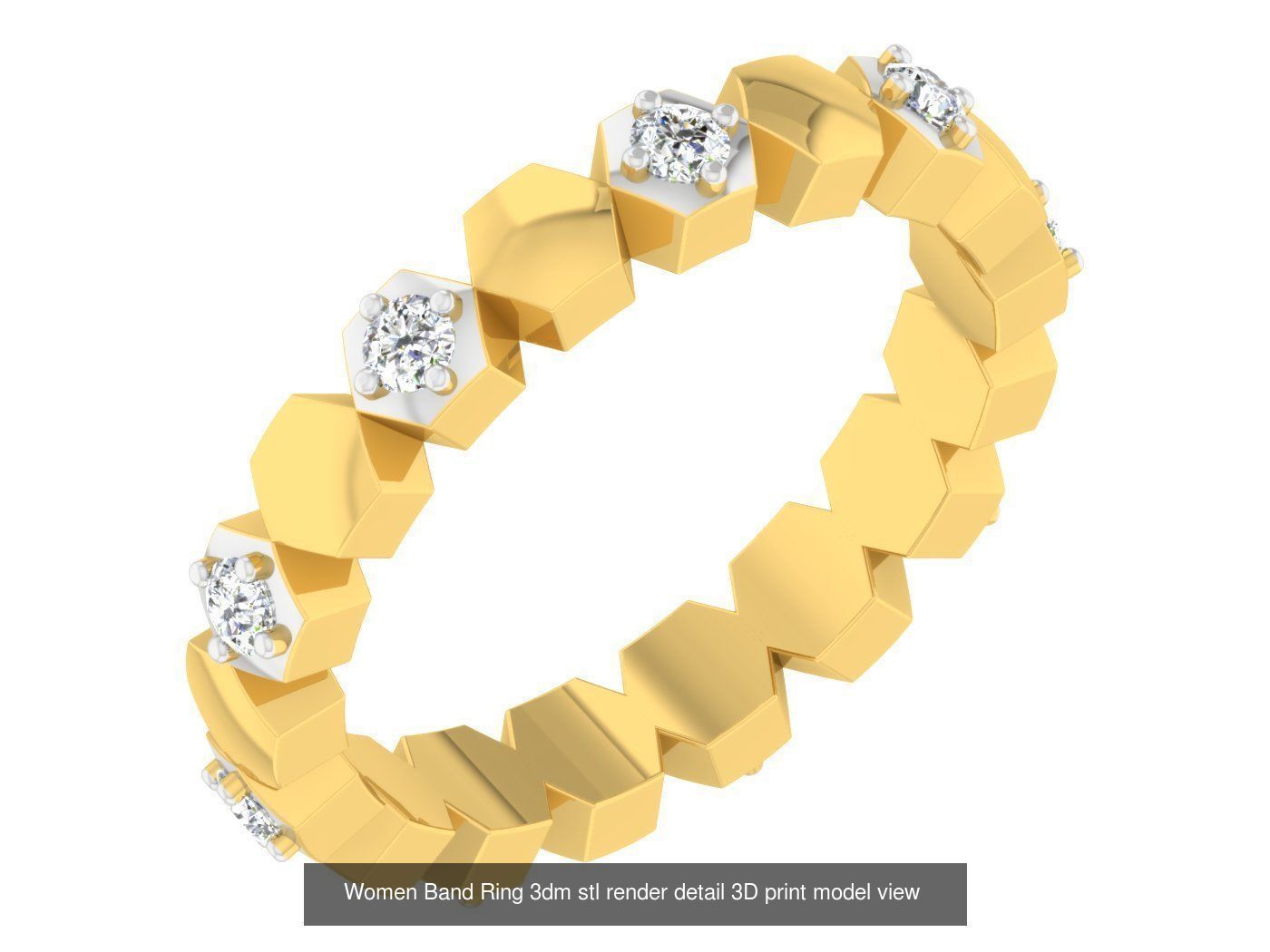 100 Women Band Ring 3dm stl render detail model view 3D Model Collection_17