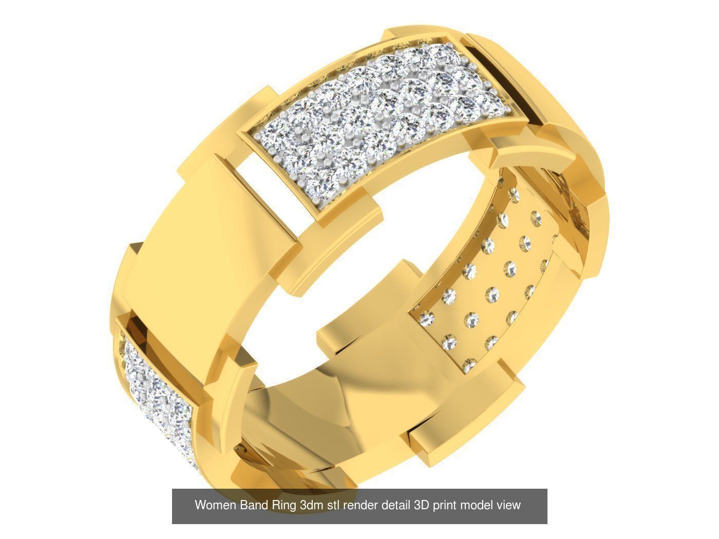 100 Women Band Ring 3dm stl render detail model view 3D Model Collection_13