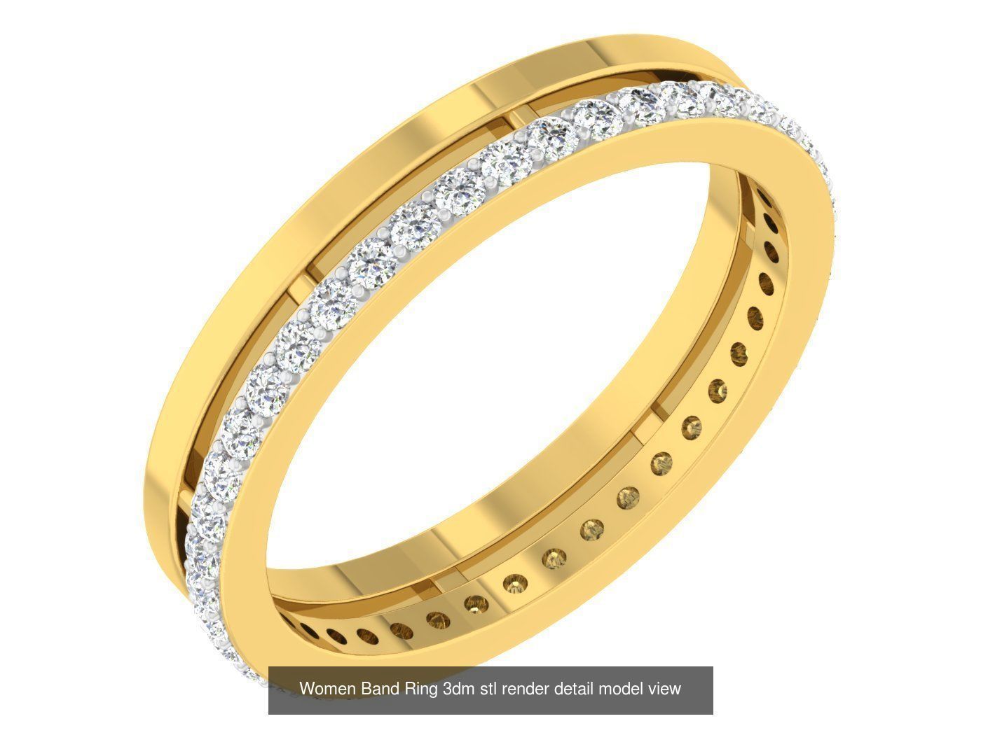 100 Women Band Ring 3dm stl render detail model view 3D Model Collection_38