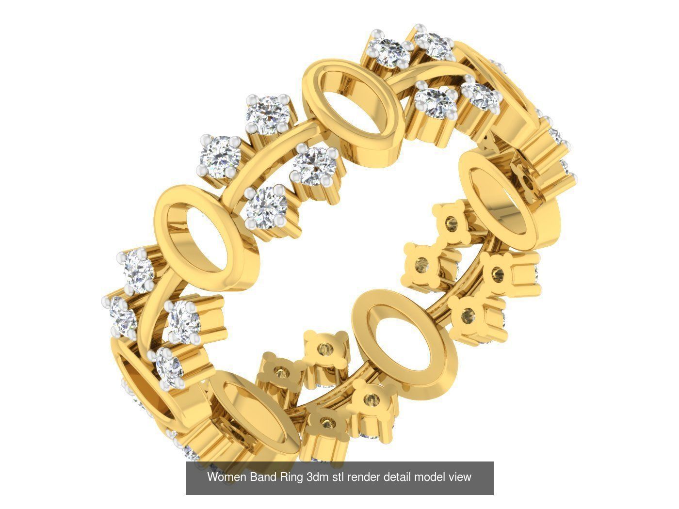 100 Women Band Ring 3dm stl render detail model view 3D Model Collection_65