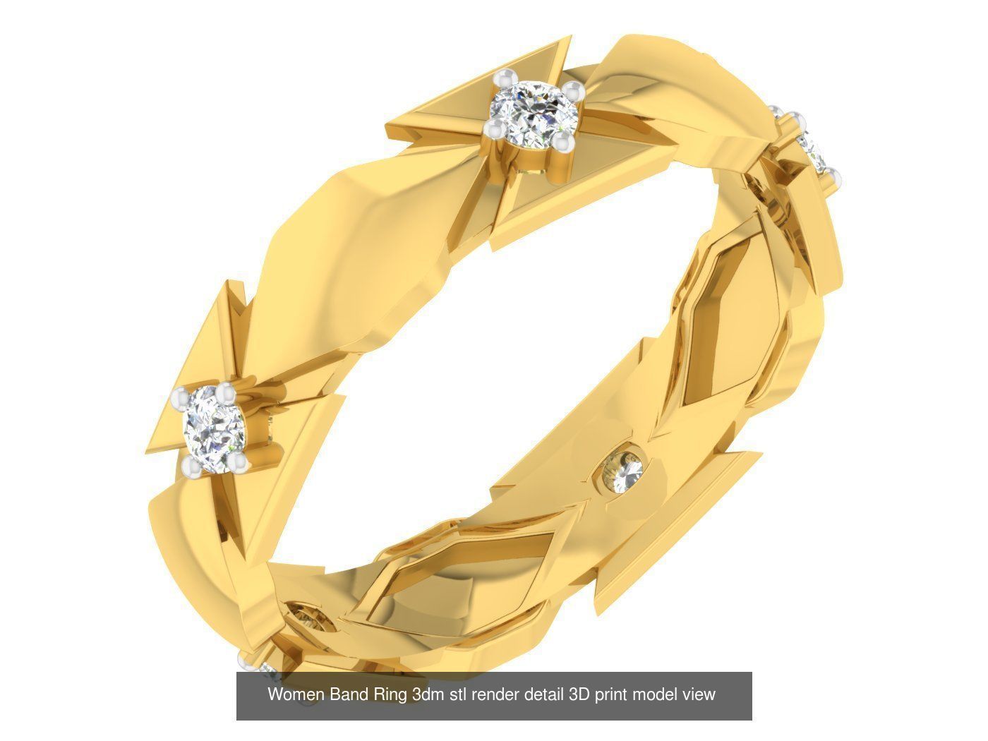 100 Women Band Ring 3dm stl render detail model view 3D Model Collection_16