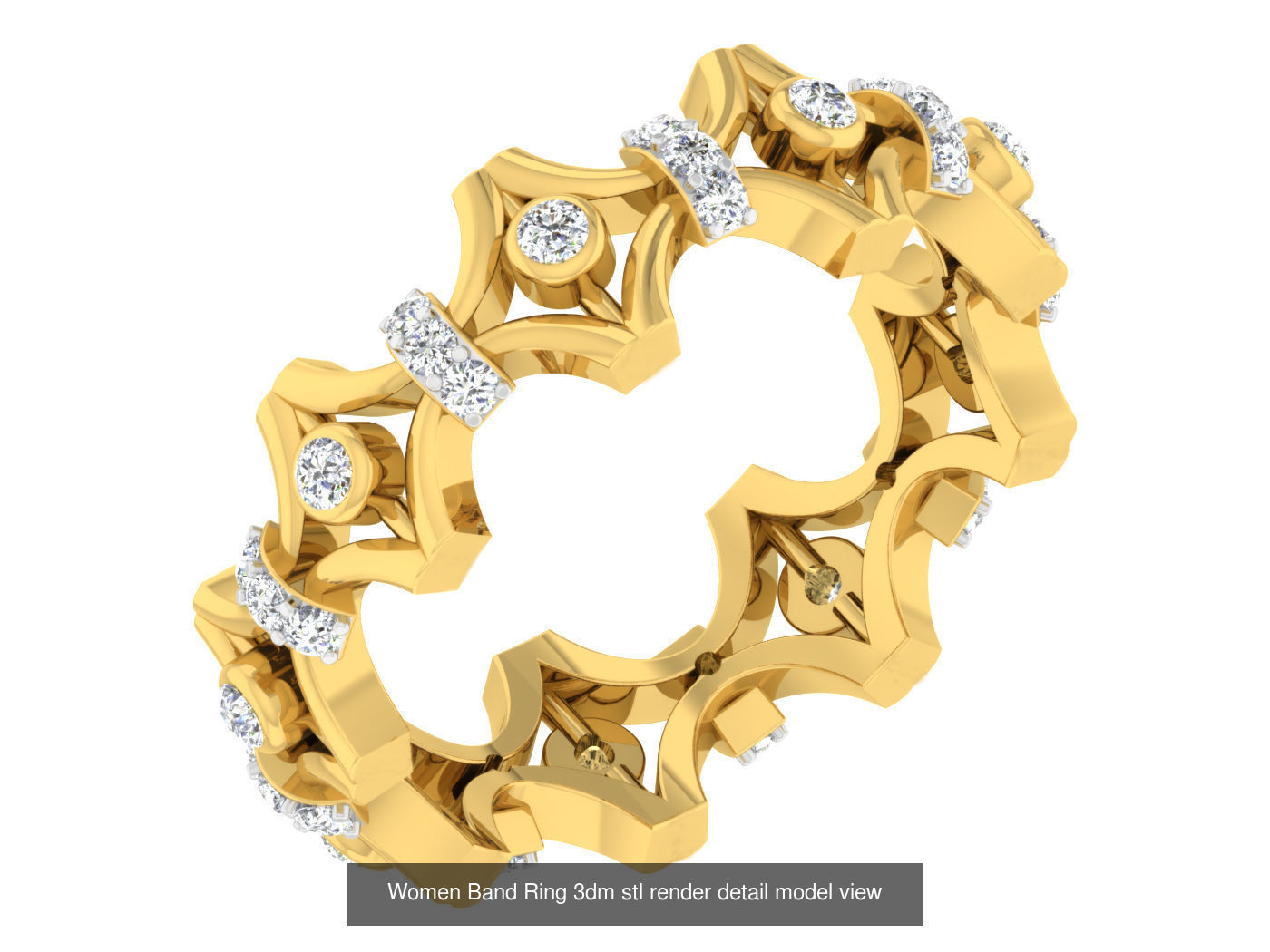 100 Women Band Ring 3dm stl render detail model view 3D Model Collection_59