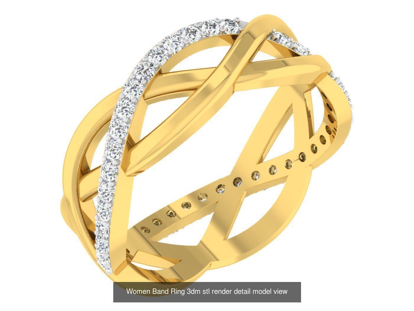 100 Women Band Ring 3dm stl render detail model view 3D Model Collection_20