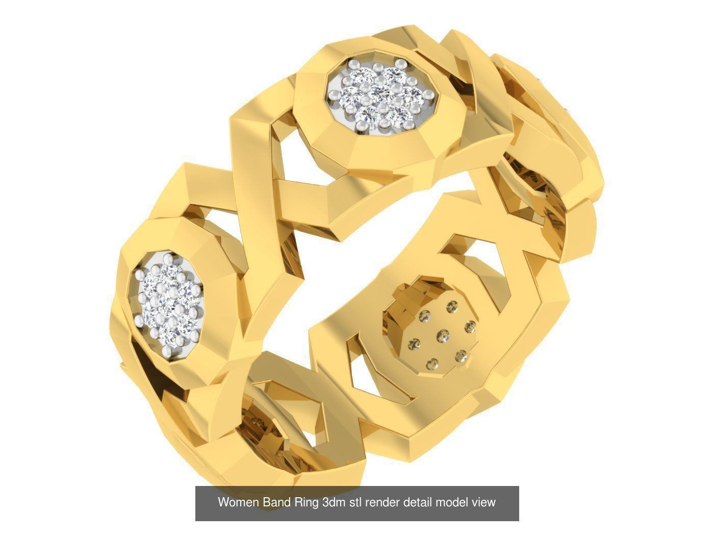 100 Women Band Ring 3dm stl render detail model view 3D Model Collection_27