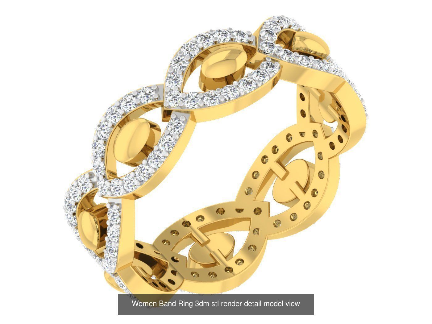 100 Women Band Ring 3dm stl render detail model view 3D Model Collection_76