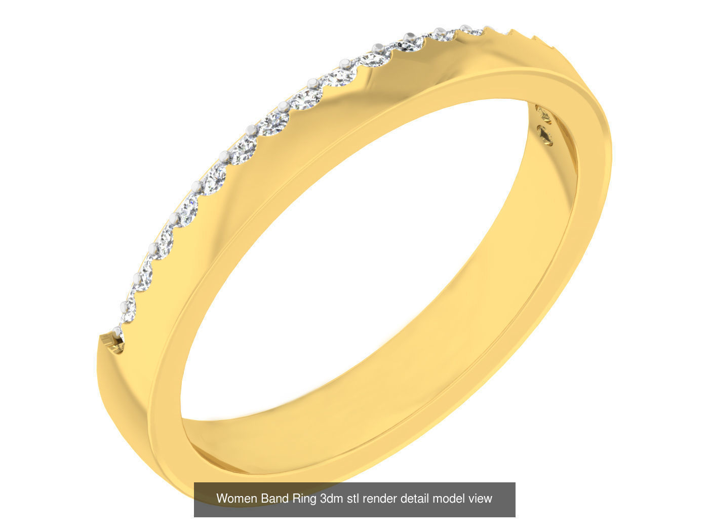100 Women Band Ring 3dm stl render detail model view 3D Model Collection_29