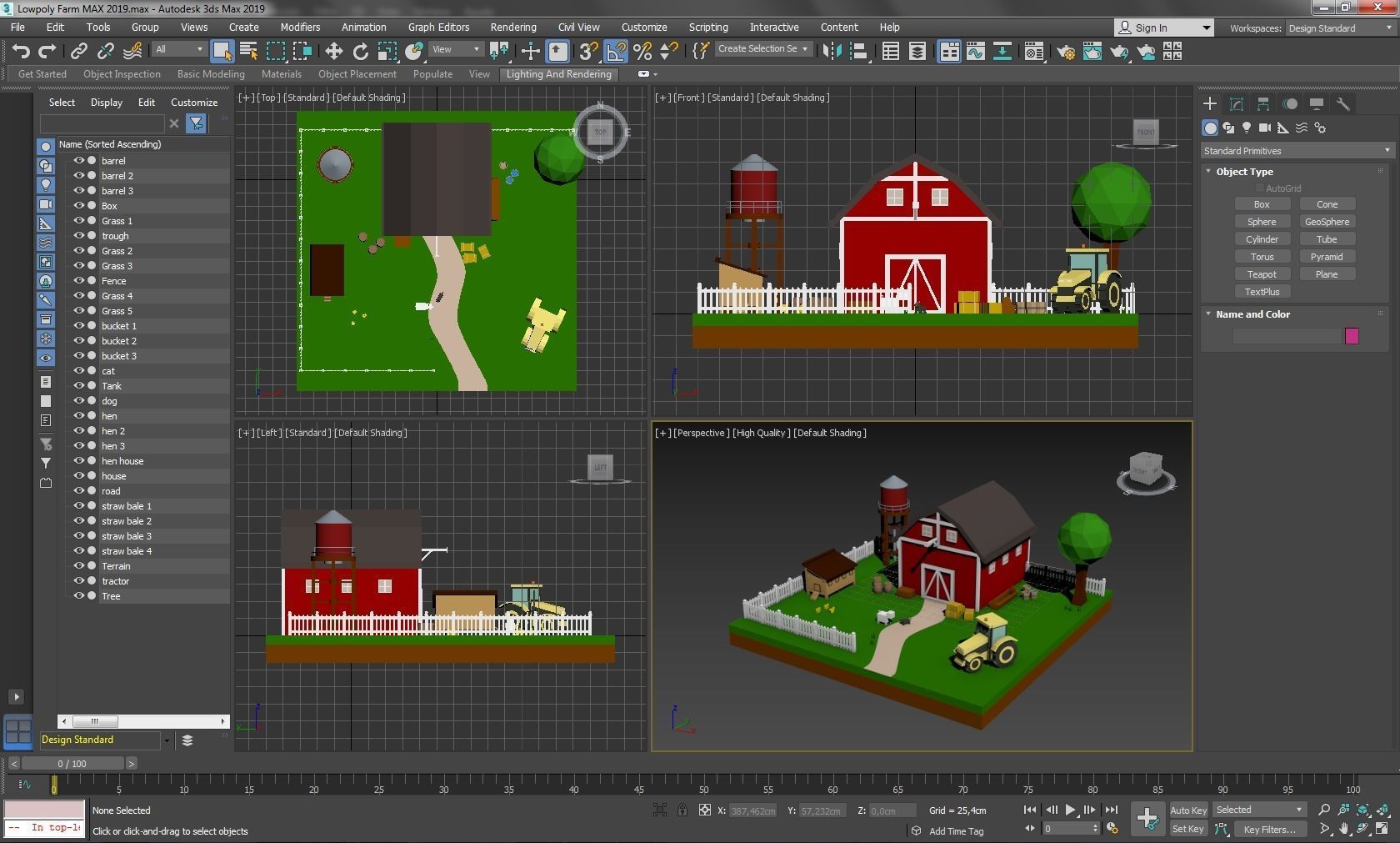 Low poly Isometric Farm 1 Low-poly 3D model_9