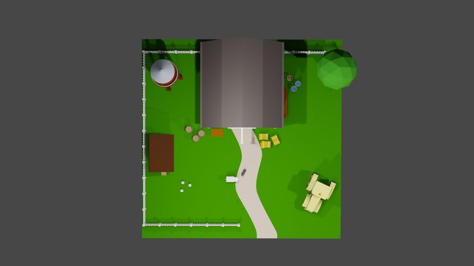 Low poly Isometric Farm 1 Low-poly 3D model_5