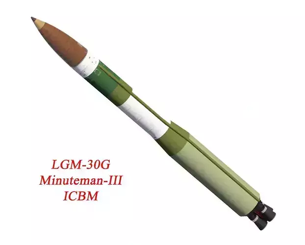 LGM-30G Minuteman-III ICBM 3D model
