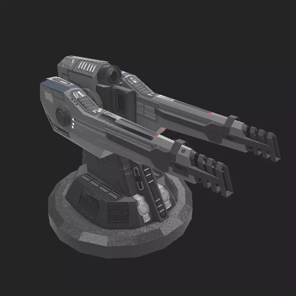 Sci-Fi Turret Low-poly 3D model