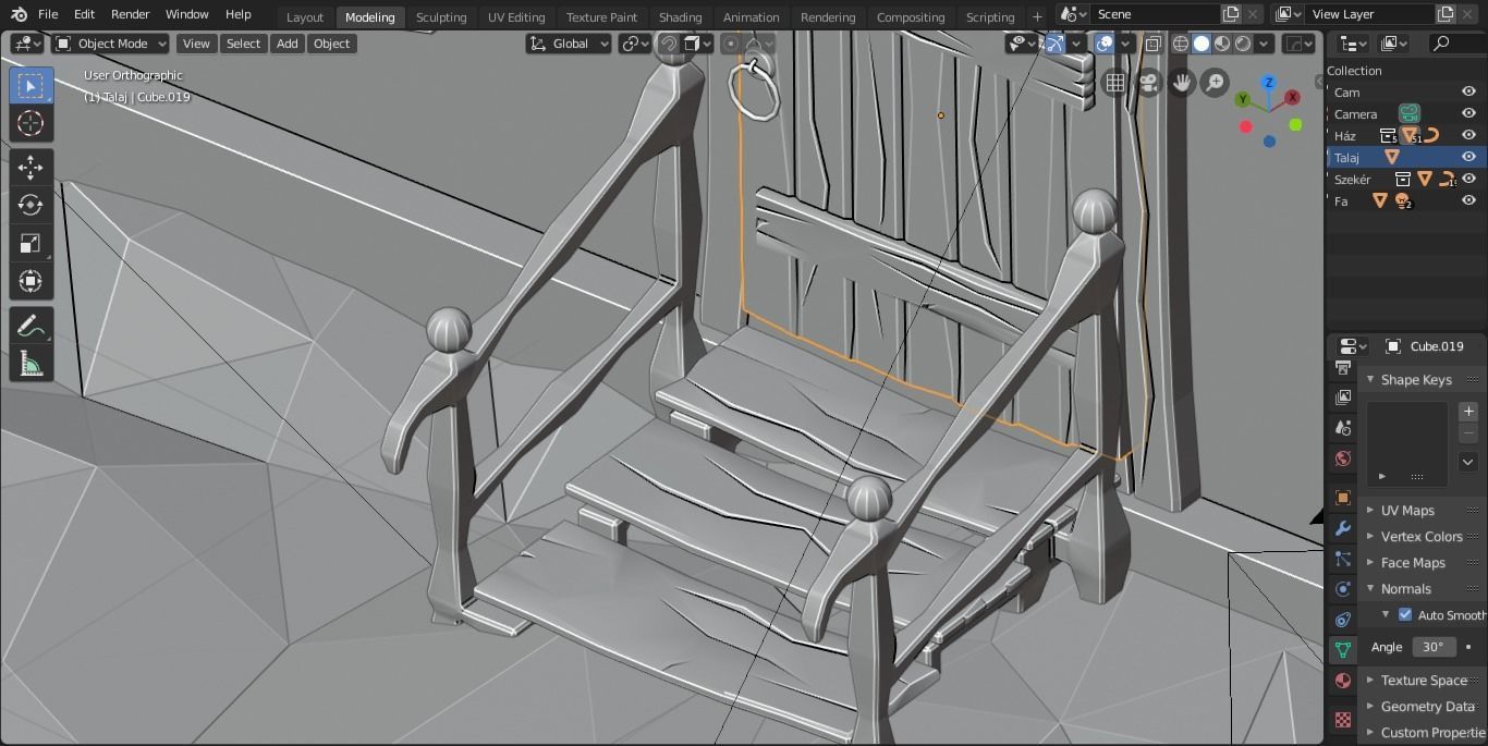 Low-poly house with roof Low-poly 3D model_5