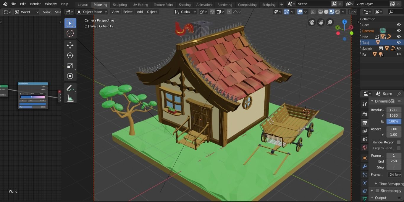Low-poly house with roof Low-poly 3D model_6