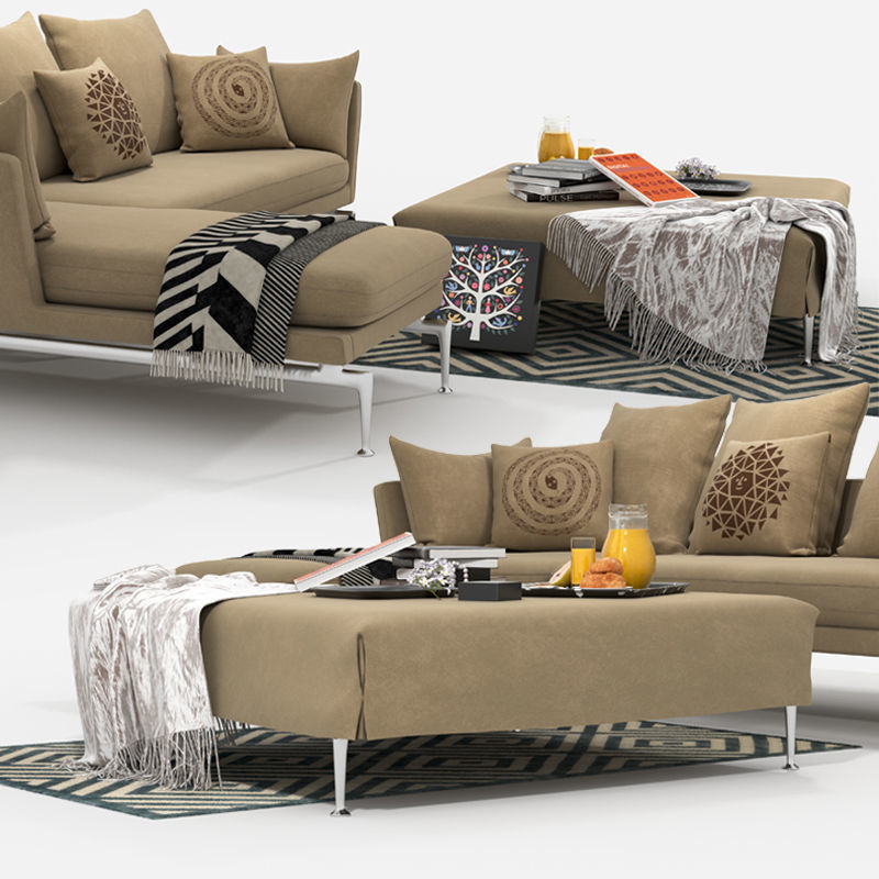 Suita Chaise Longue Vitra Set 3D model_1