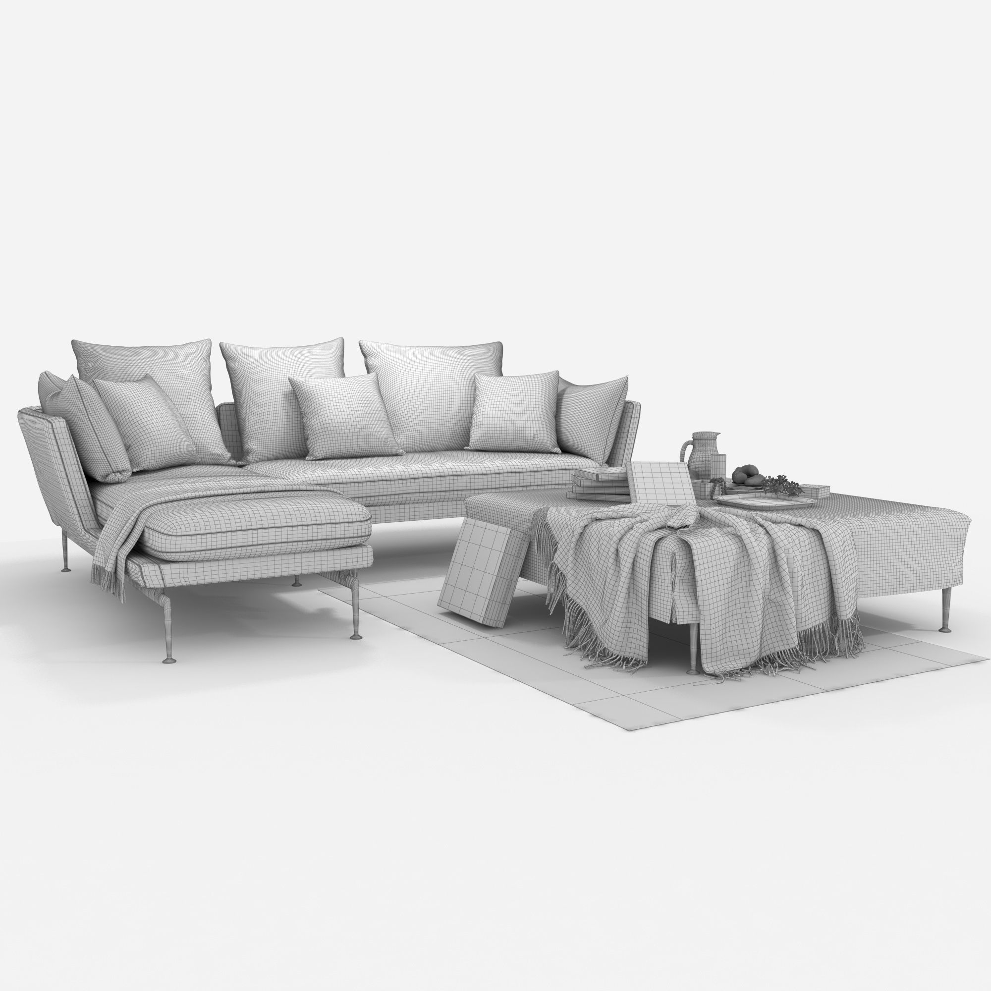 Suita Chaise Longue Vitra Set 3D model_5