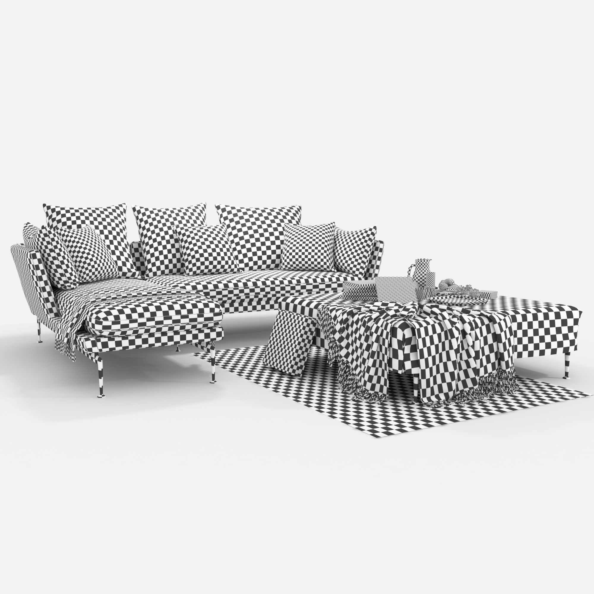 Suita Chaise Longue Vitra Set 3D model_6