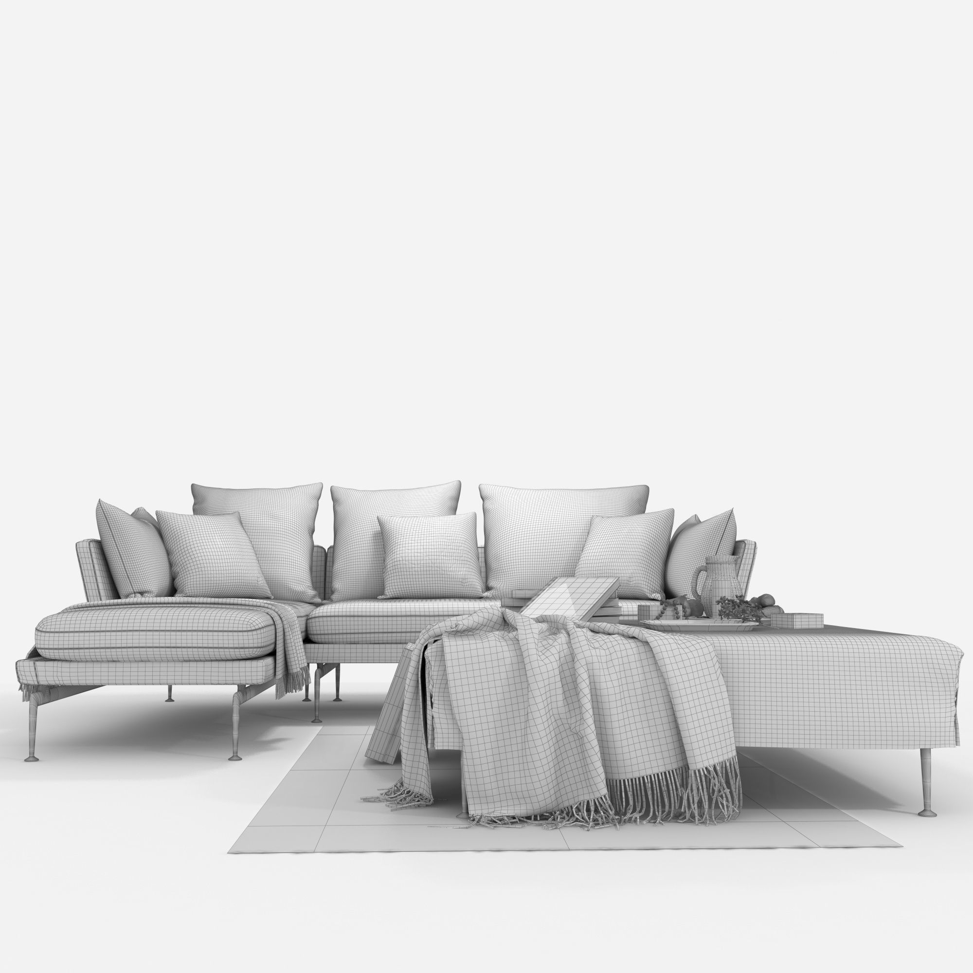 Suita Chaise Longue Vitra Set 3D model_4