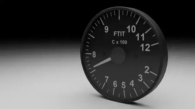 F16 Fan Turbine Inlet Temperature Gauge 3D model