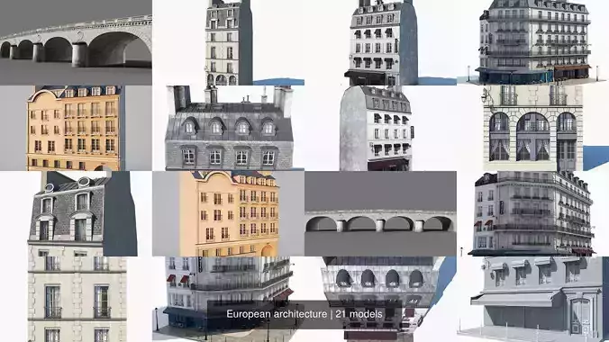 European architecture 3D Model Collection