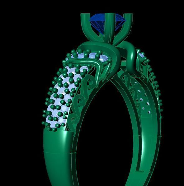 diamond ring 3D print model_3