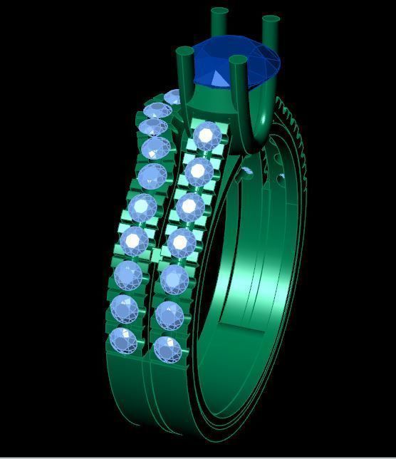diamond ring 3D print model_2