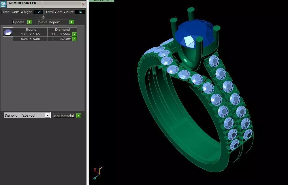 diamond ring 3D print model_0