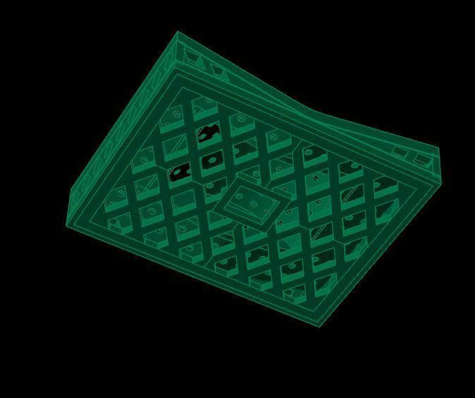 Cufflinks square 3D print model_1