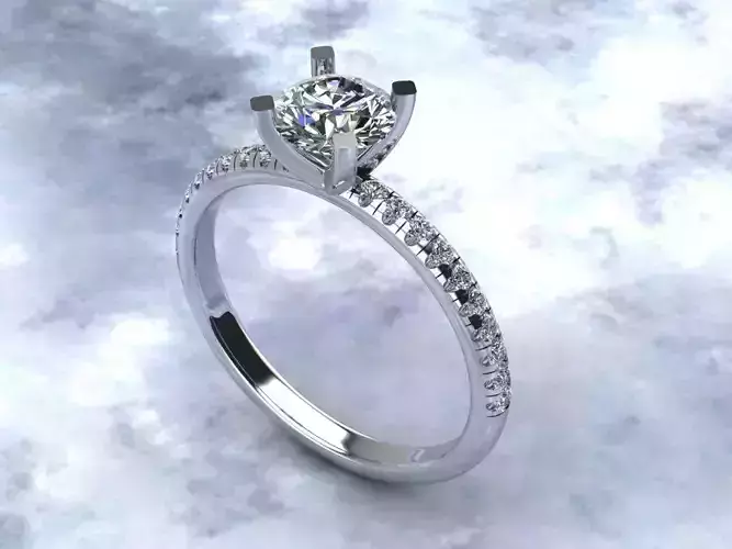 Solitaire with Smalls down sides 3D print model