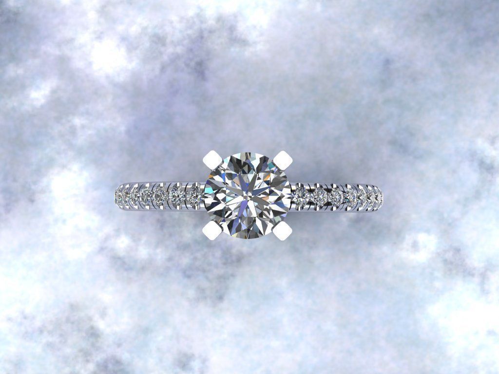 Solitaire with Smalls down sides 3D print model_3