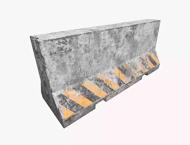 Old Concrete Barrier Low-poly 3D model