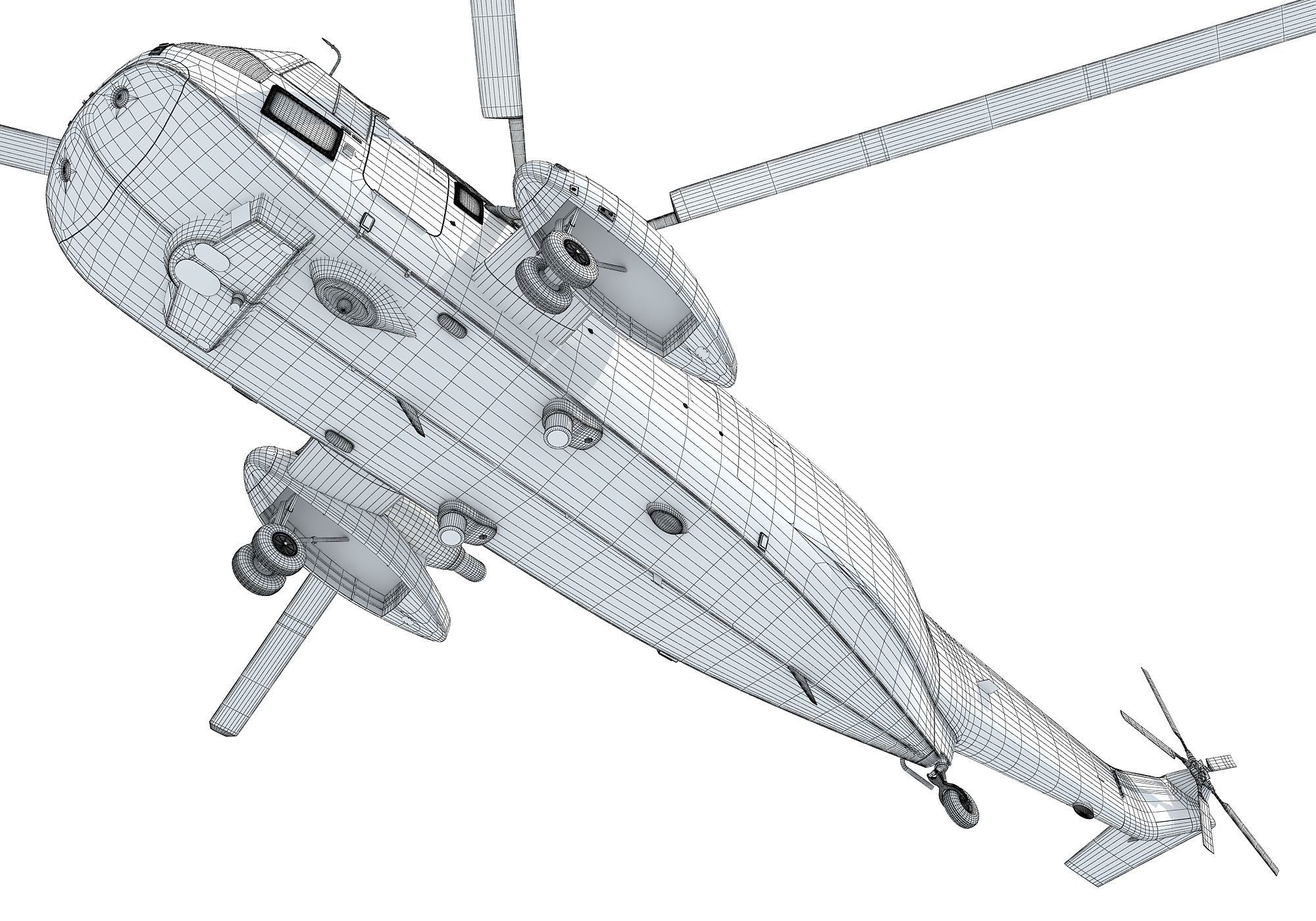 Marine One Helicopter 3D model_15