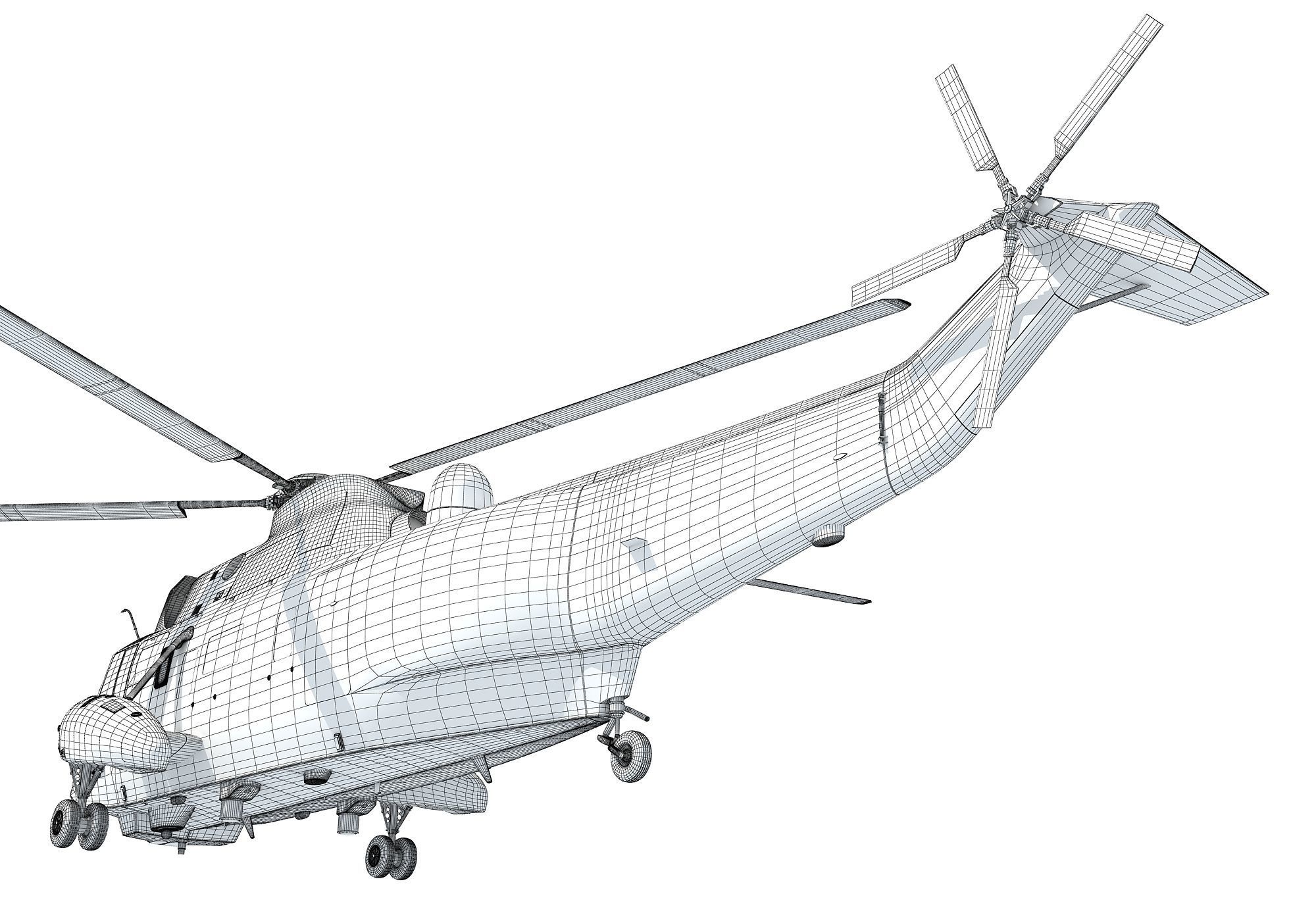 Marine One Helicopter 3D model_14