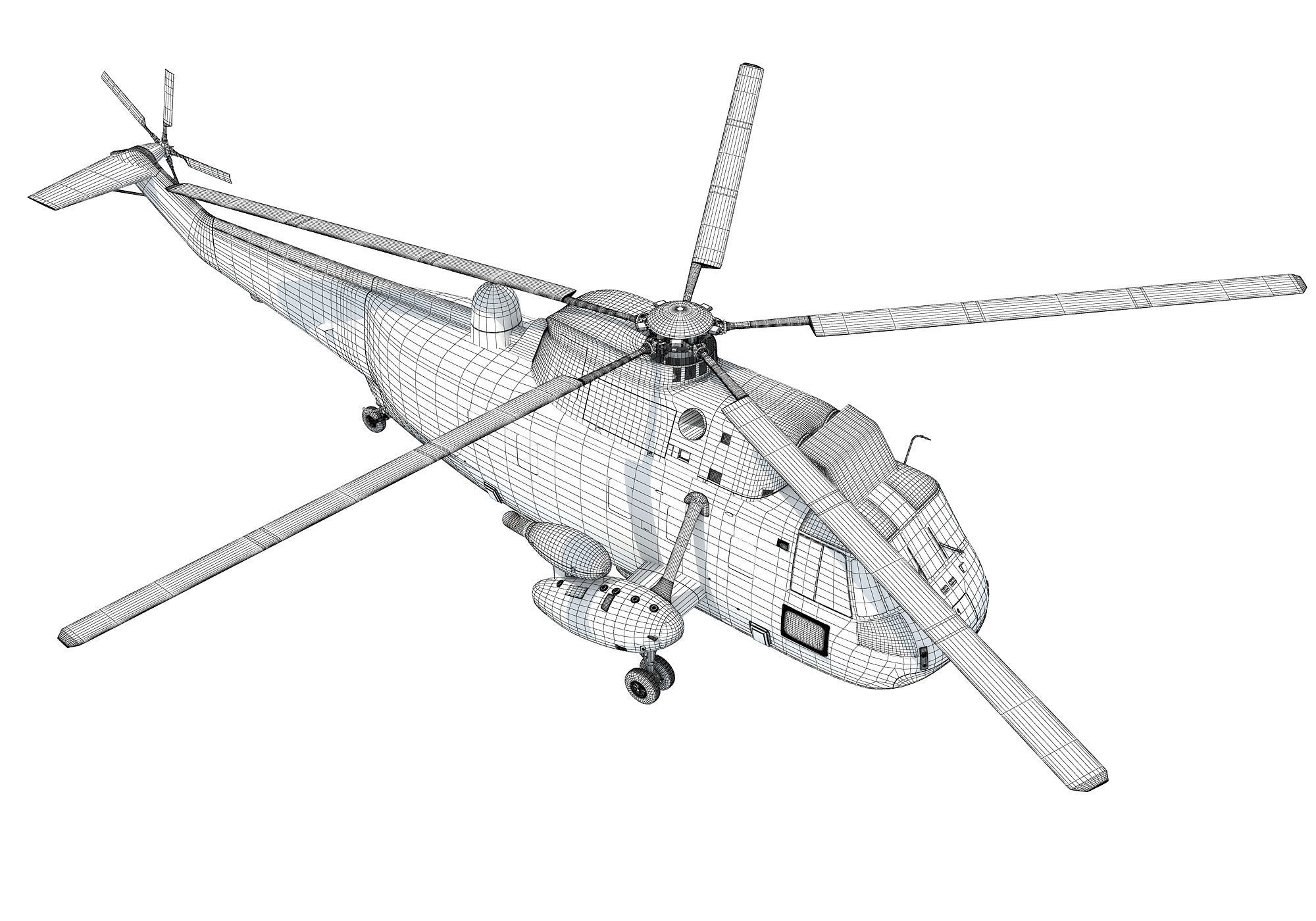 Marine One Helicopter 3D model_16