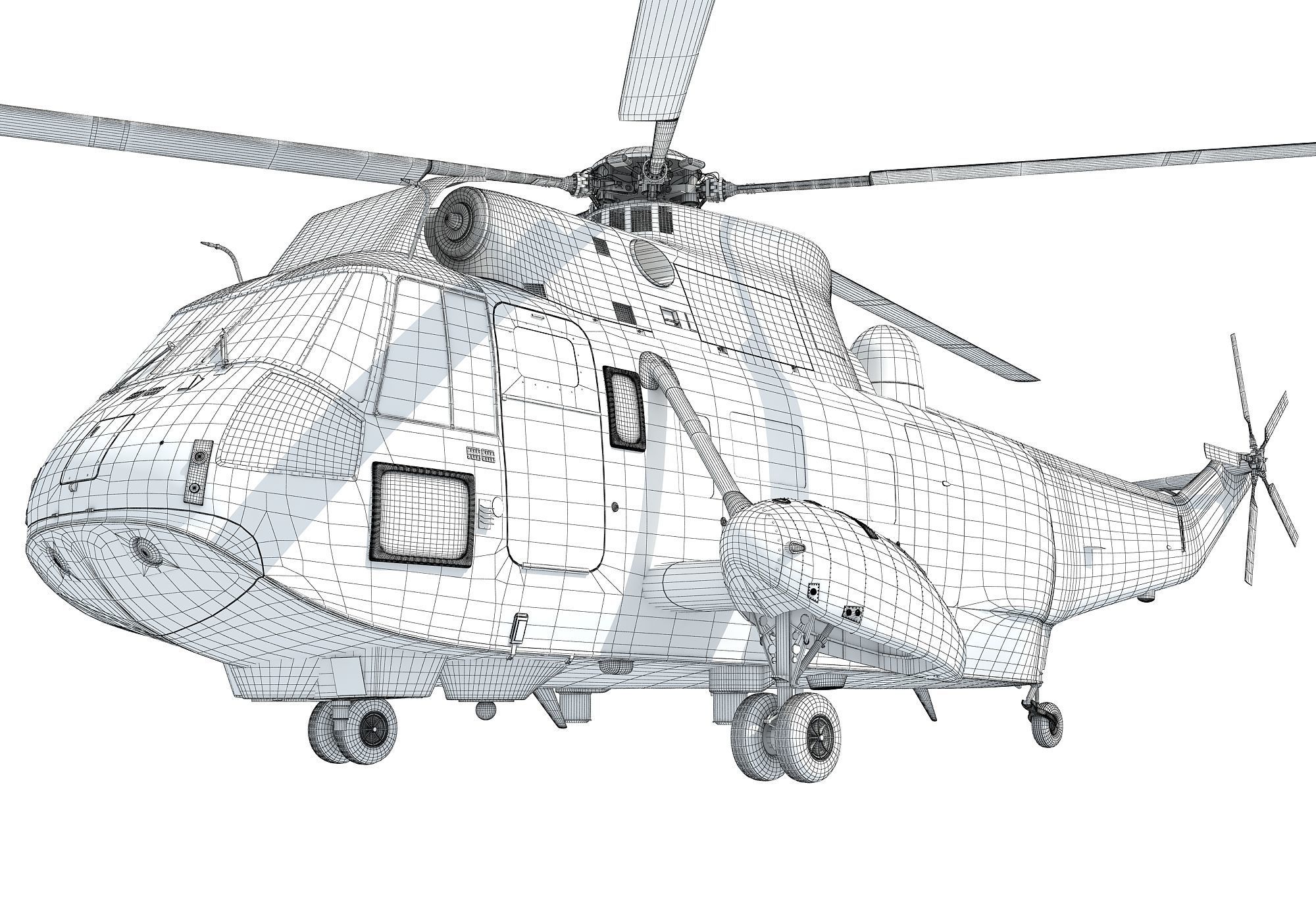 Marine One Helicopter 3D model_13